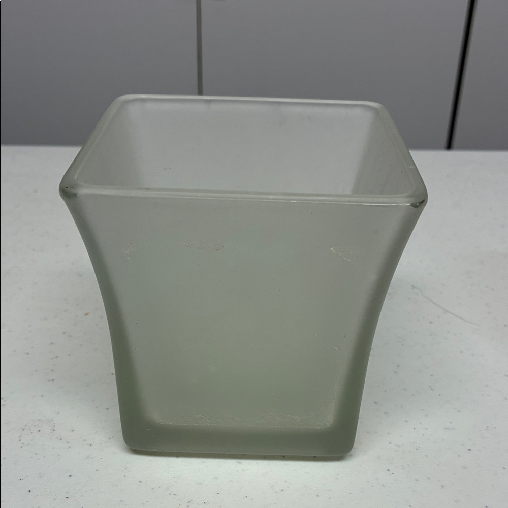 Frosted Glass Square Vase
